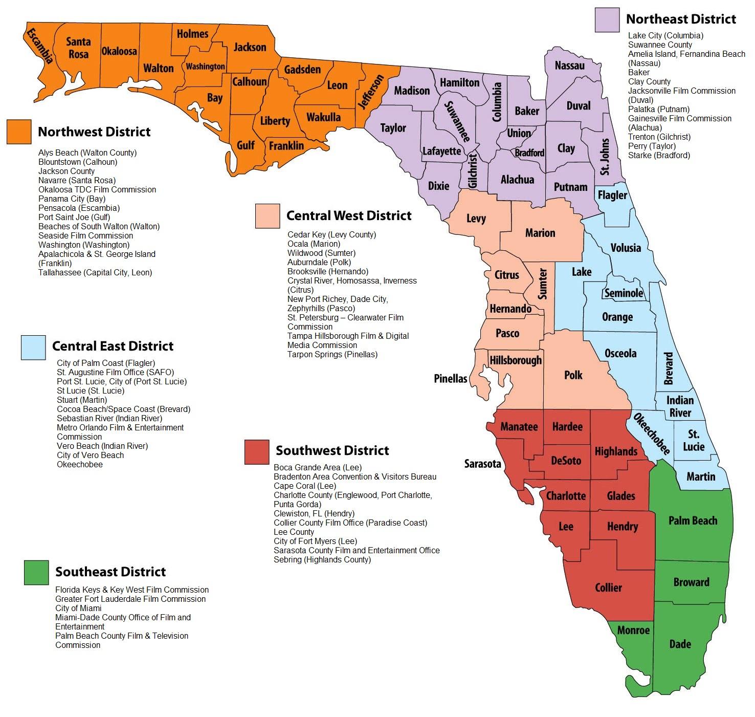Map of Florida counties showing R. Elias Permit service areas